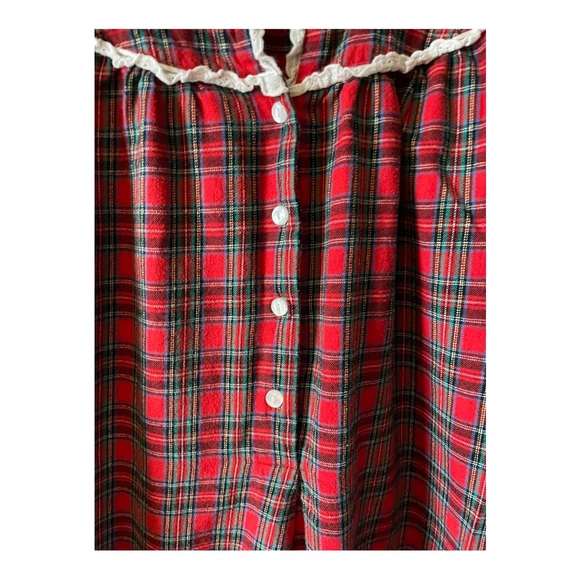 LANZ OF SALZBURG Red Plaid Flannel Nightgown Size Medium - Picture 5 of 13